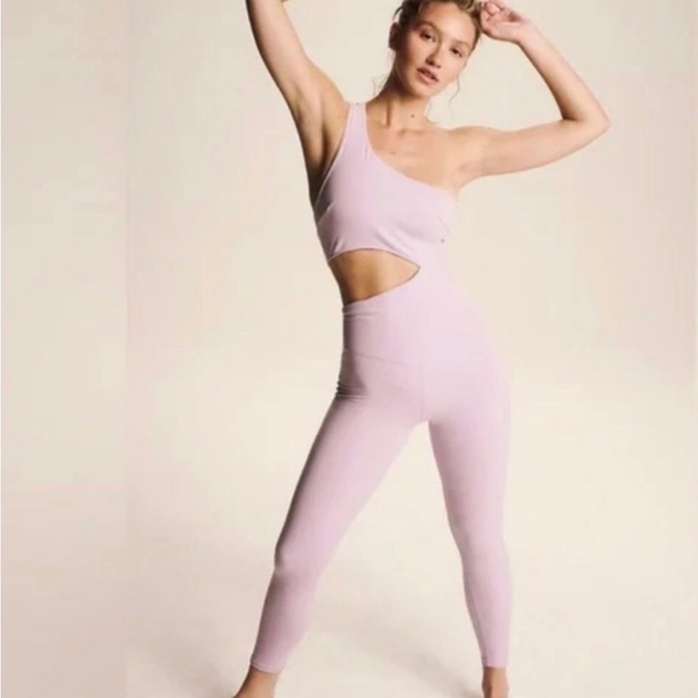FP Movement by Free People One-Shoulder Lilac Jumpsuit